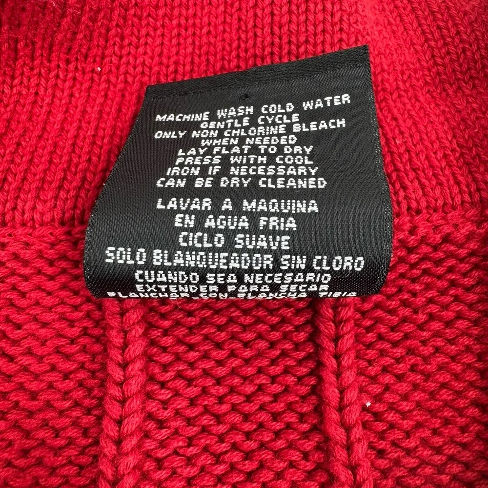 Vintage Polo Ralph Lauren Sweater Mens XXL Red 1/4 Zip Knit American Flag